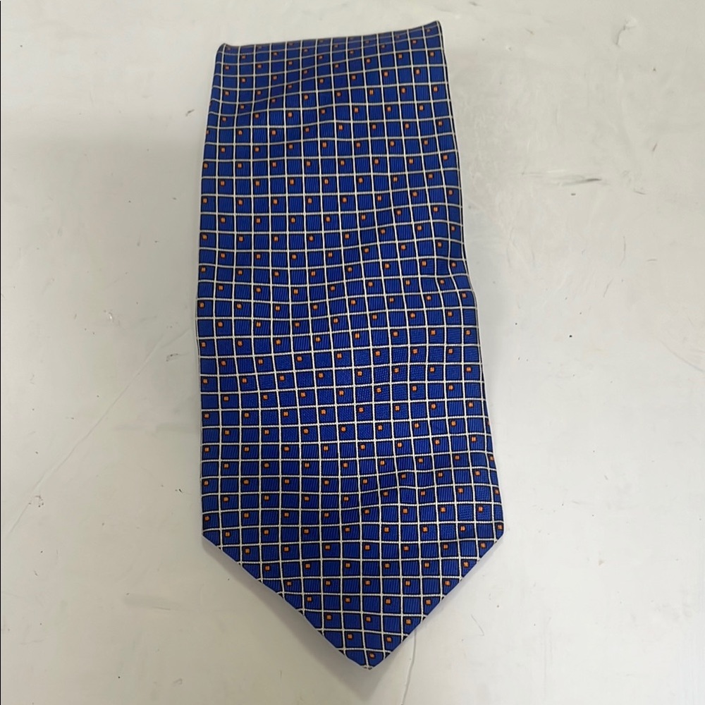 NWOT LAUREN RALPH LAUREN GREEN LABEL‎ SILK NECK  TIE BLUE CHECKERED 60in